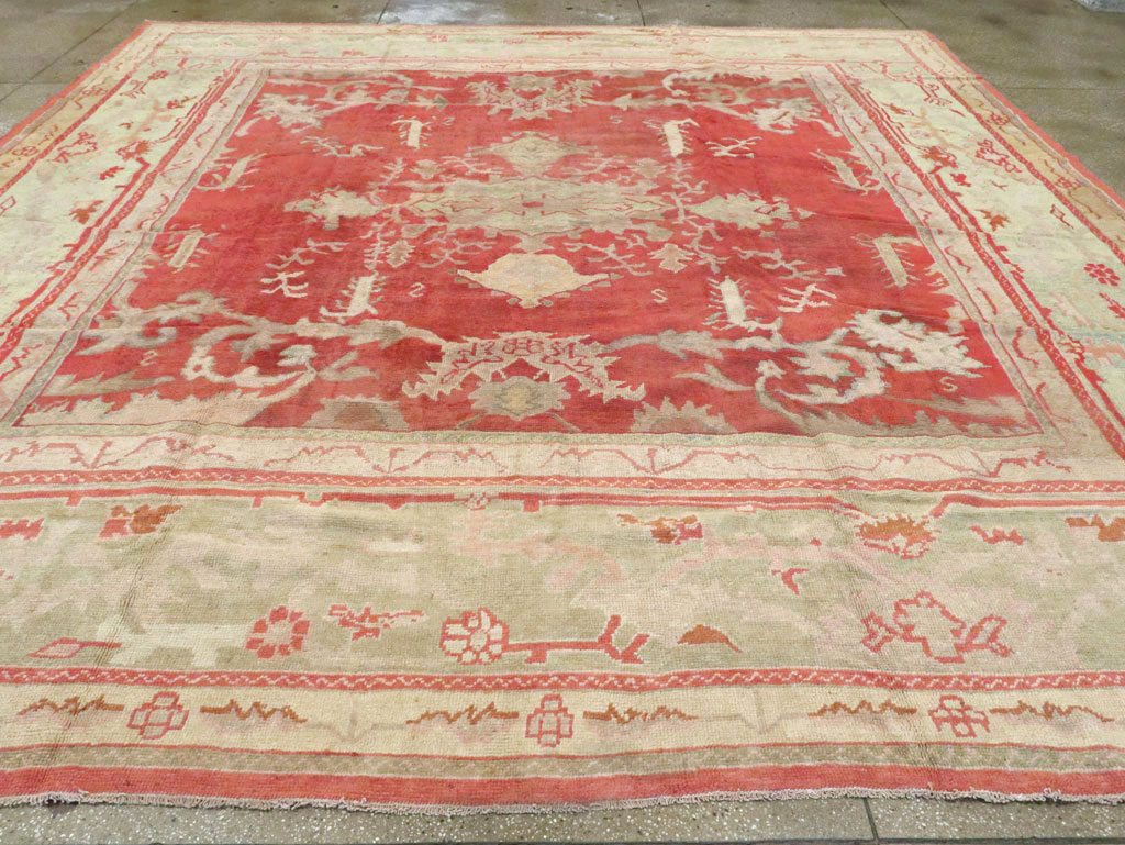 Antique Turkish Oushak Square Carpet, No.17245 - Galerie Shabab
