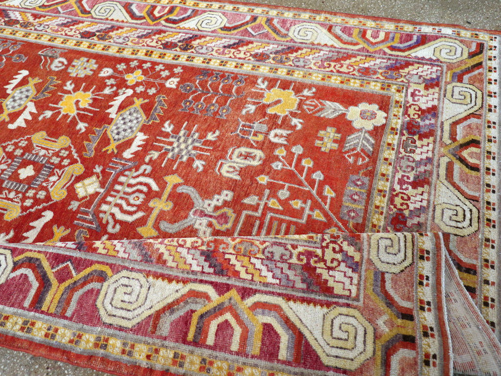 Antique East Turkestan Khotan Gallery Carpet, No.17383 - Galerie Shabab