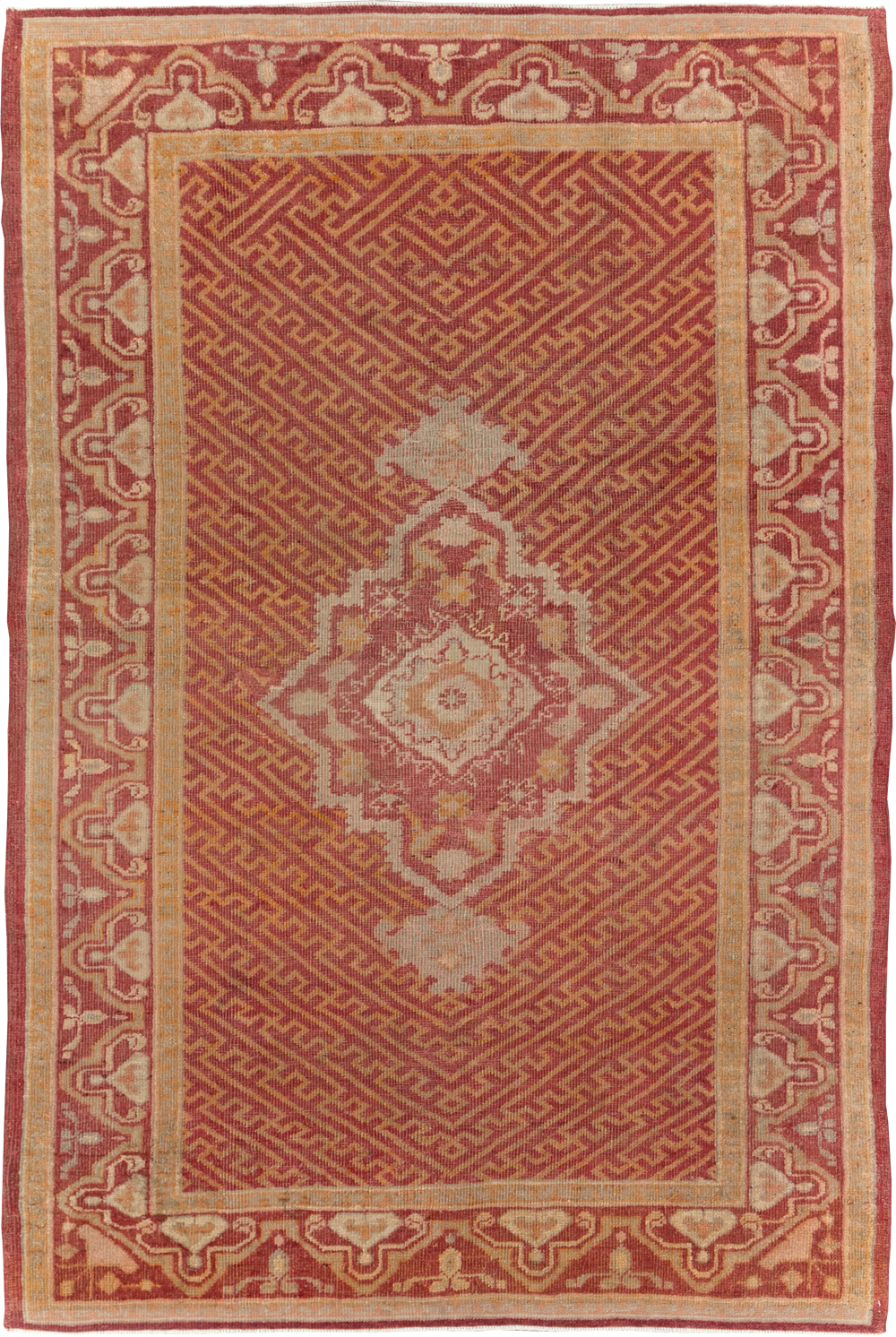 Antique Turkish Oushak Accent Rug, No.17396 - Galerie Shabab