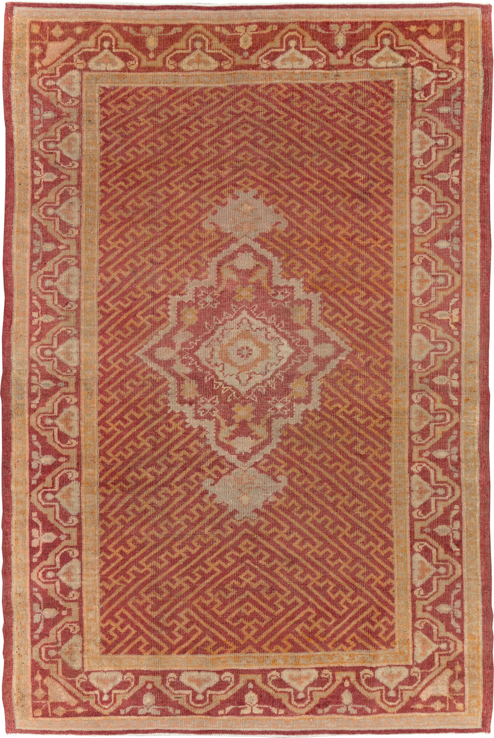 Antique Turkish Oushak Accent Rug, No.17396 - Galerie Shabab