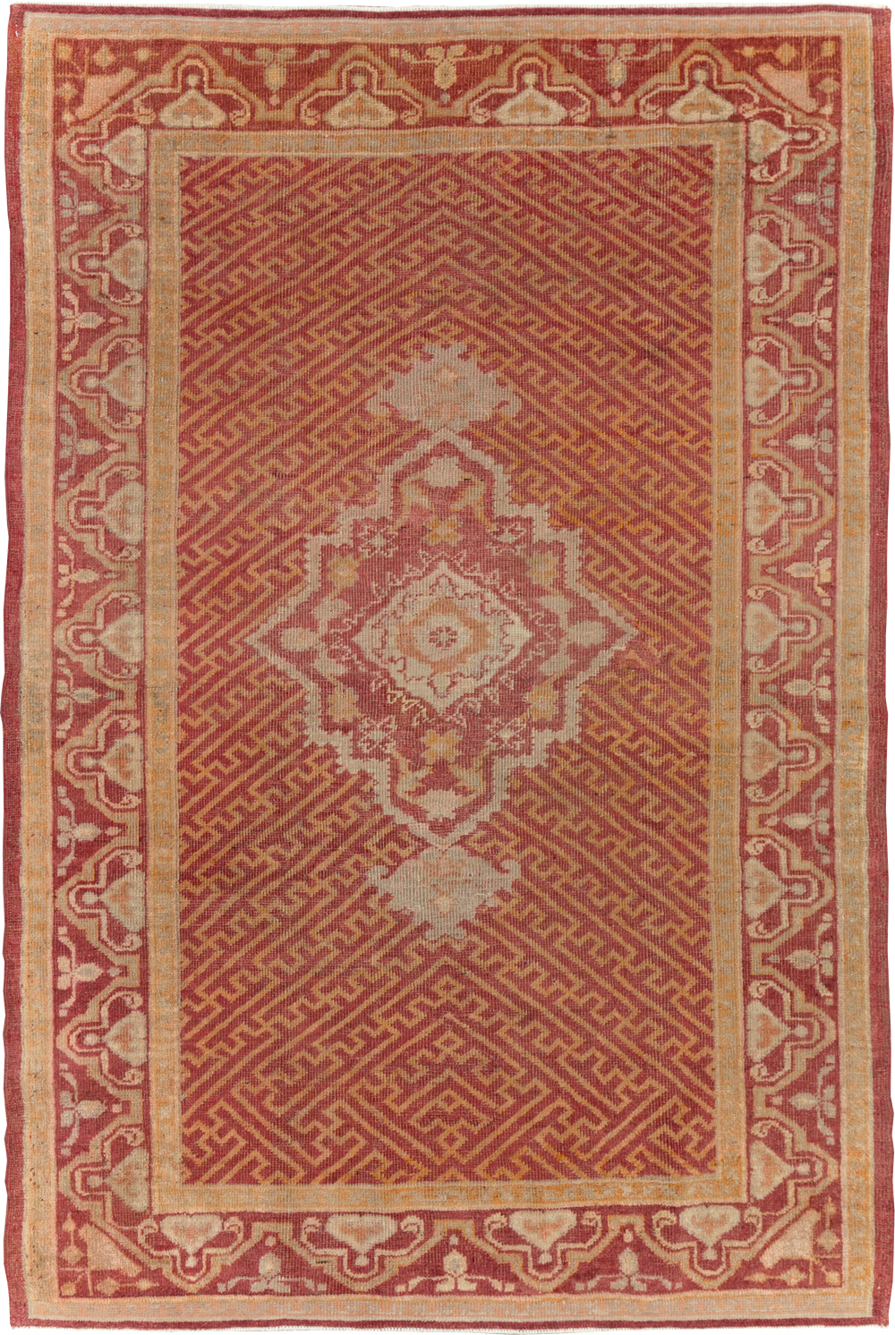Antique Turkish Oushak Accent Rug, No.17396 - Galerie Shabab
