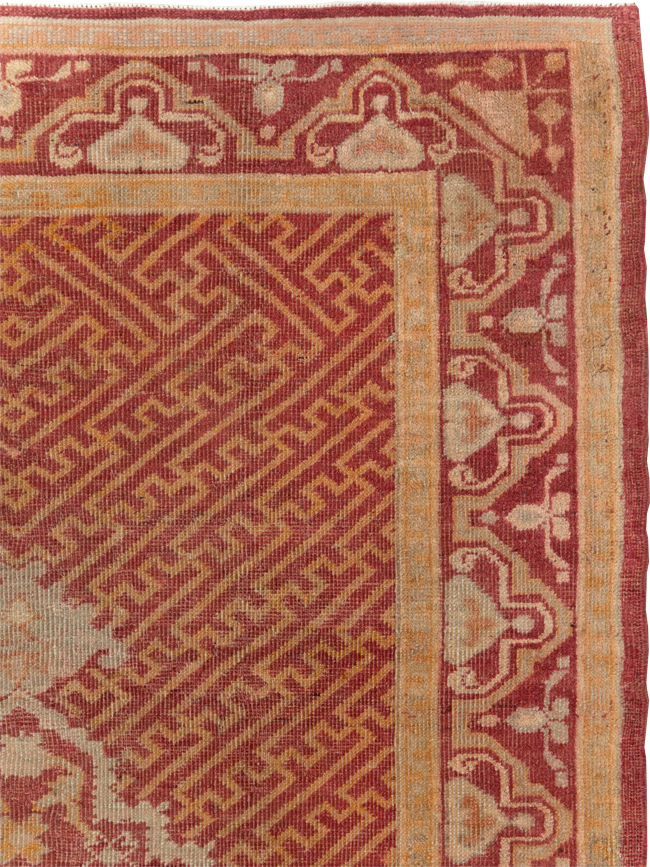 Antique Turkish Oushak Accent Rug, No.17396 - Galerie Shabab