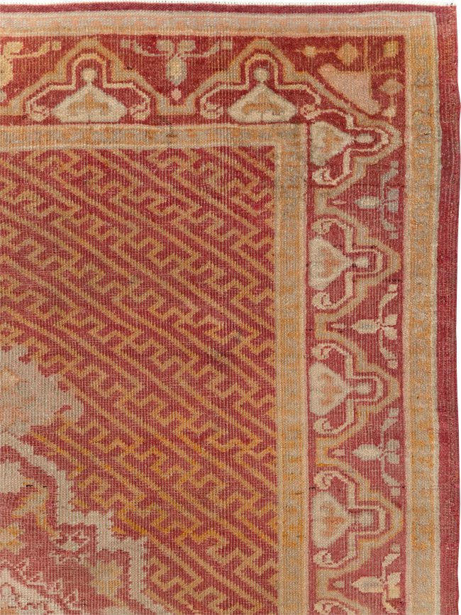 Antique Turkish Oushak Accent Rug, No.17396 - Galerie Shabab