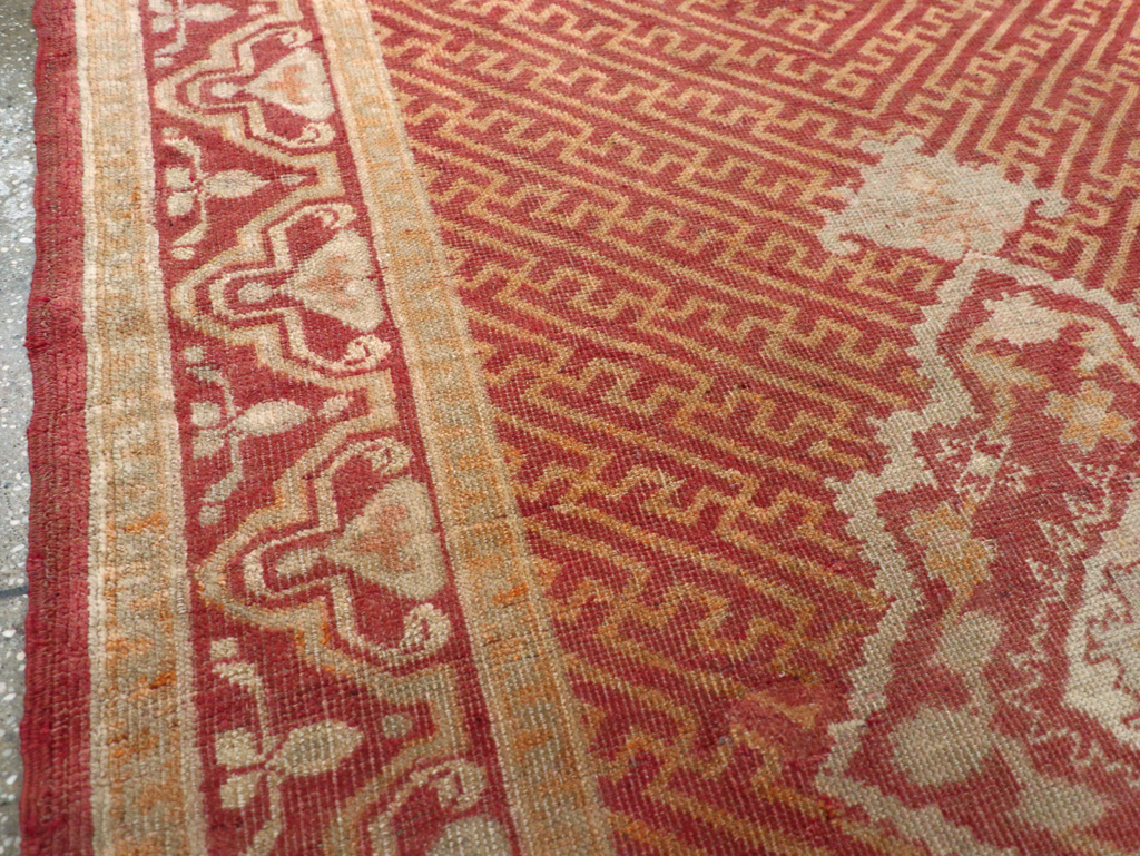 Antique Turkish Oushak Accent Rug, No.17396 - Galerie Shabab
