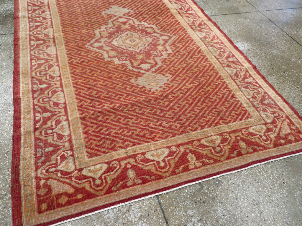 Antique Turkish Oushak Accent Rug, No.17396 - Galerie Shabab