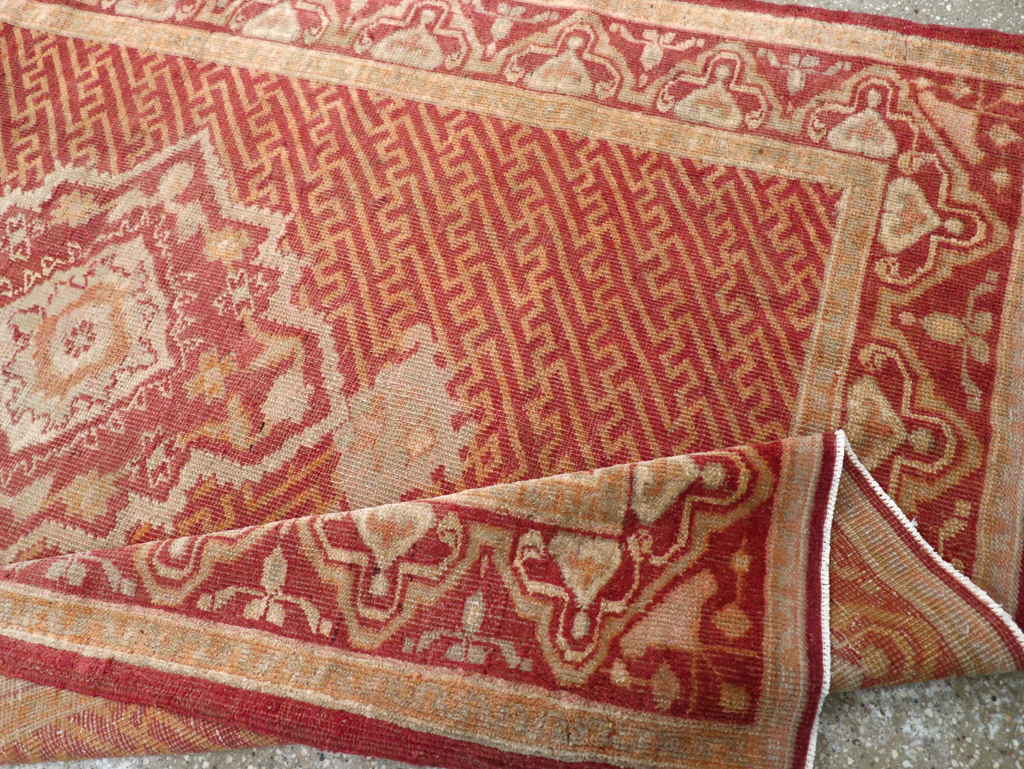 Antique Turkish Oushak Accent Rug, No.17396 - Galerie Shabab