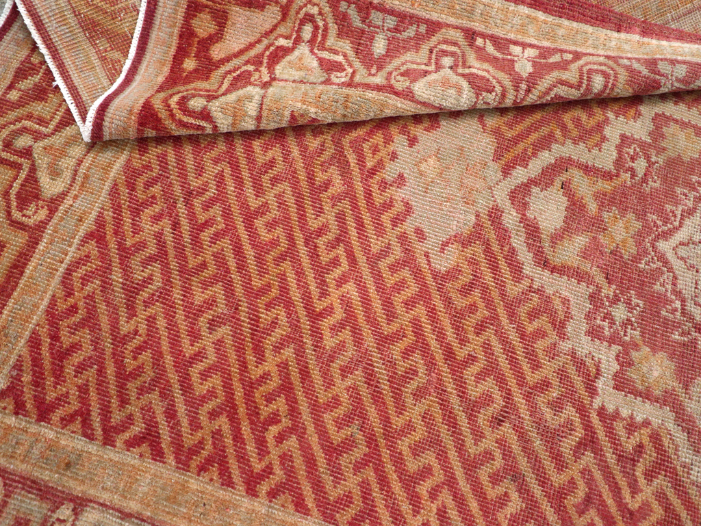 Antique Turkish Oushak Accent Rug, No.17396 - Galerie Shabab