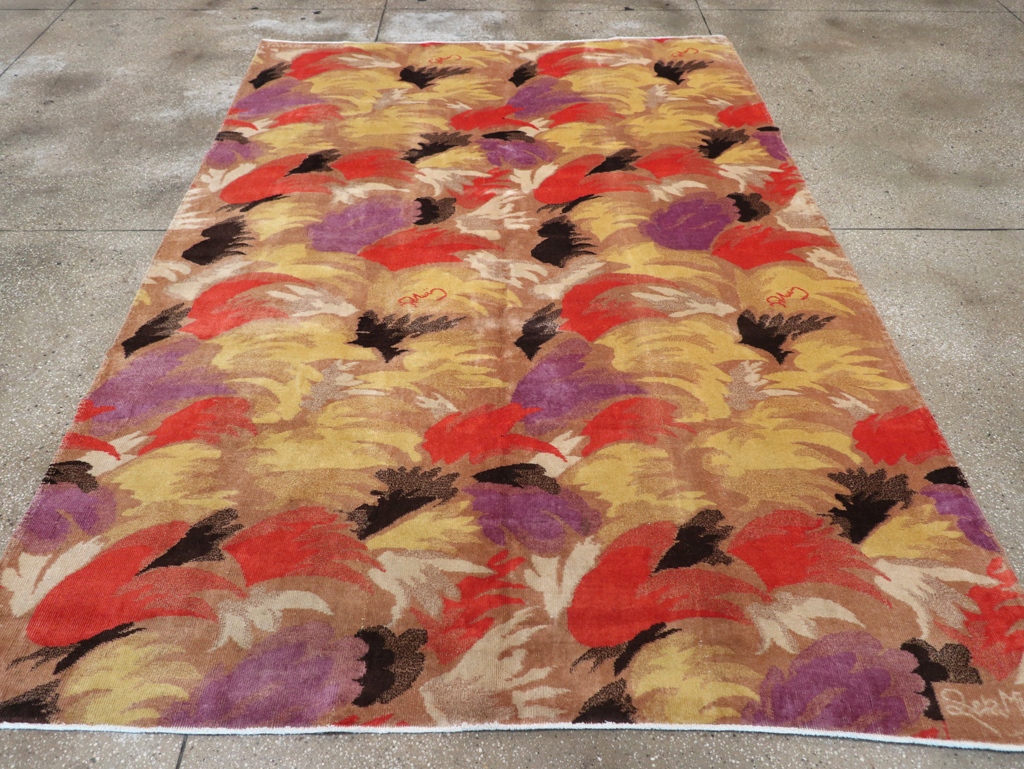 Vintage Turkish Art Deco Rug, No.17470 - Galerie Shabab