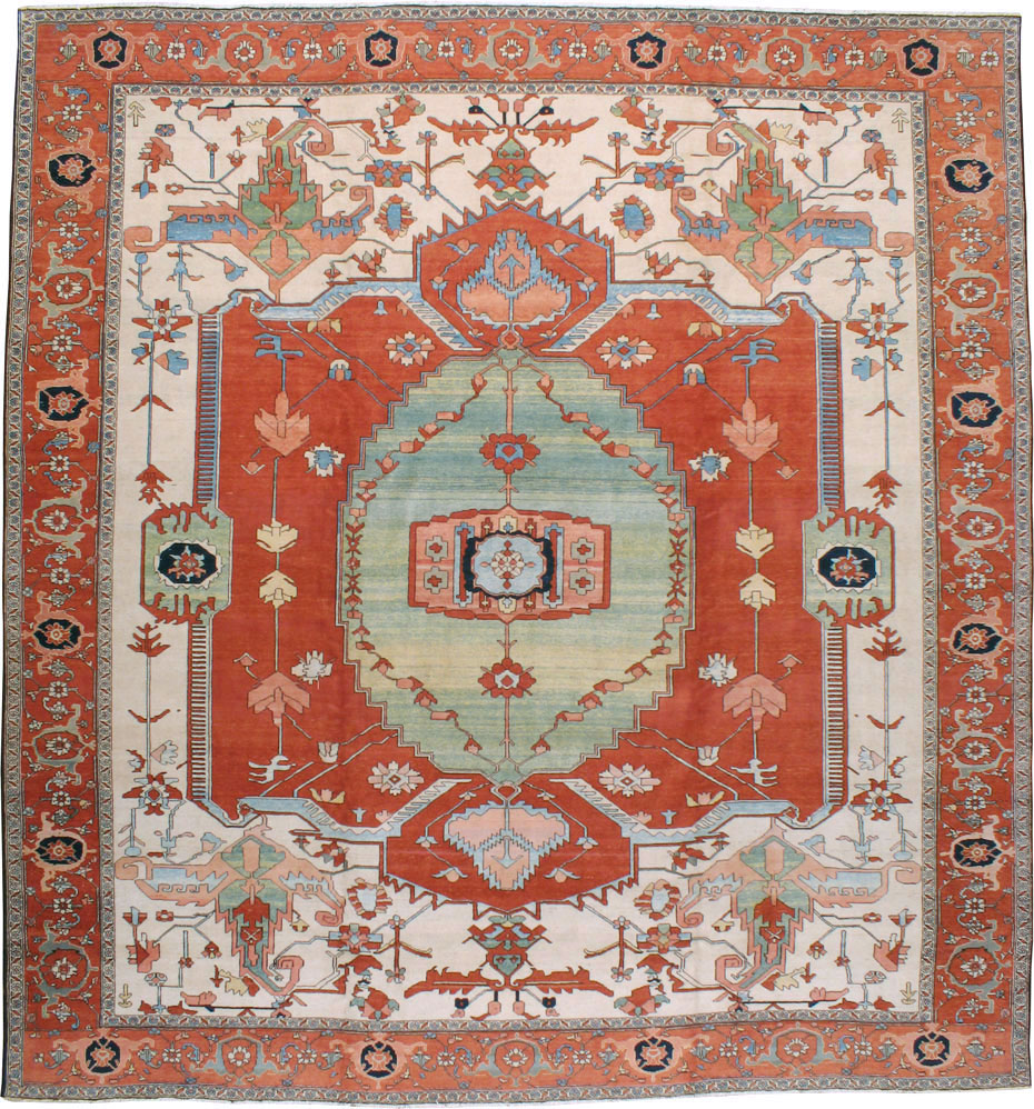 Modern Persian Heriz Square Carpet, No.17475 - Galerie Shabab