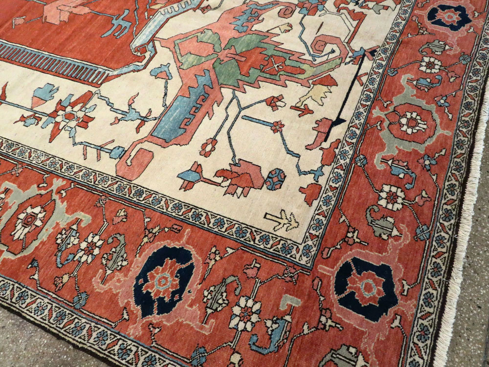 Modern Persian Heriz Square Carpet, No.17475 - Galerie Shabab