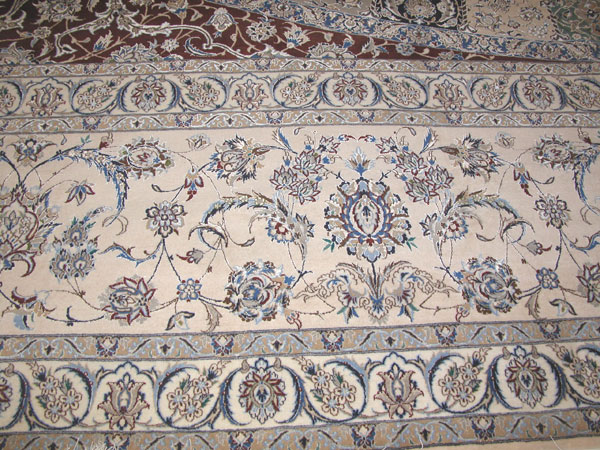 Vintage Persian Nain Square Oversize Carpet, No.17491 - Galerie Shabab
