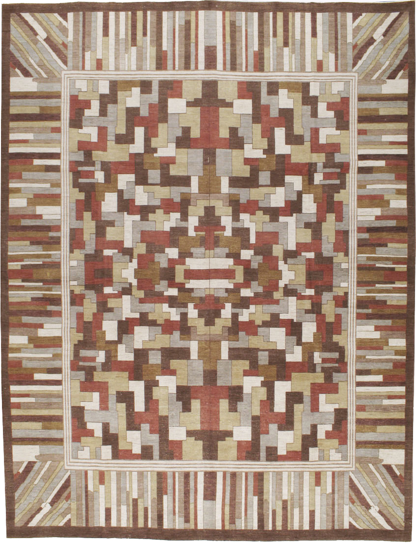 Modernist Persian Tabriz  Carpet, No.17508 - Galerie Shabab