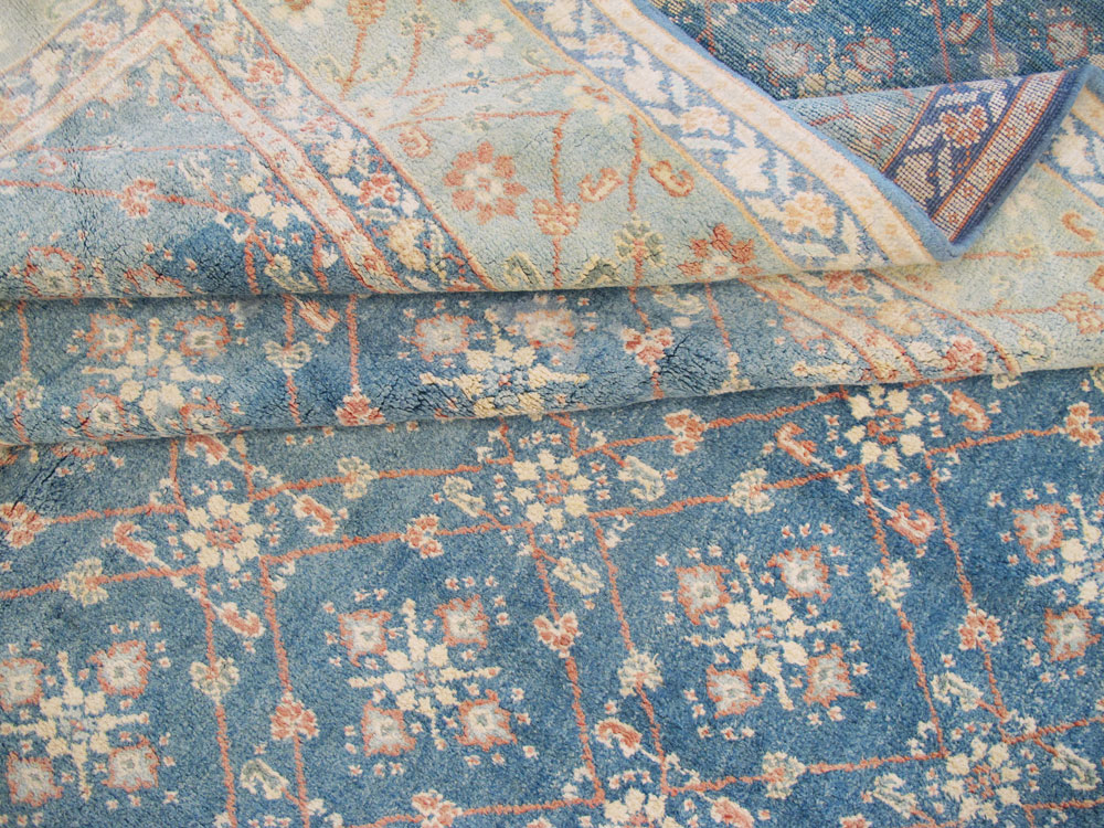 Vintage Indian Cotton Agra Carpet, No.17554 - Galerie Shabab