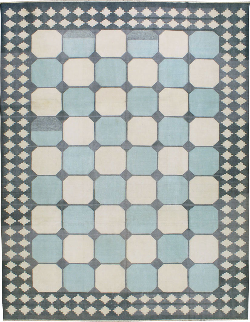 Flat-weave Indian Dhurrie, No.17633 - Galerie Shabab