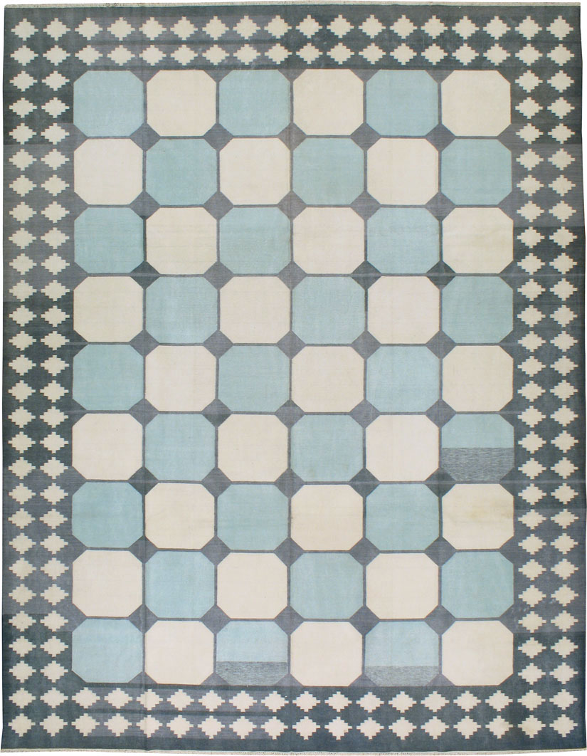 Flat-weave Indian Dhurrie, No.17633 - Galerie Shabab