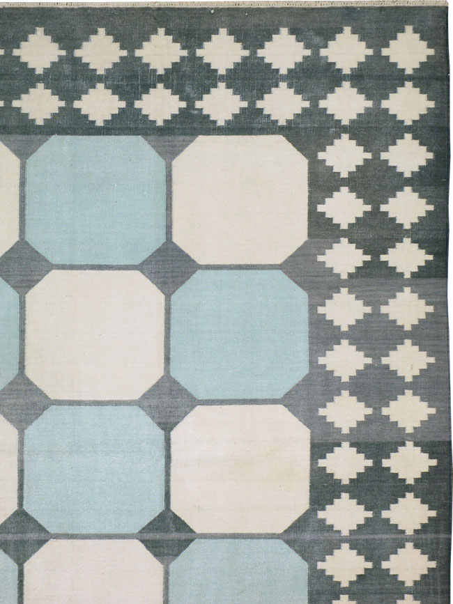 Flat-weave Indian Dhurrie, No.17633 - Galerie Shabab