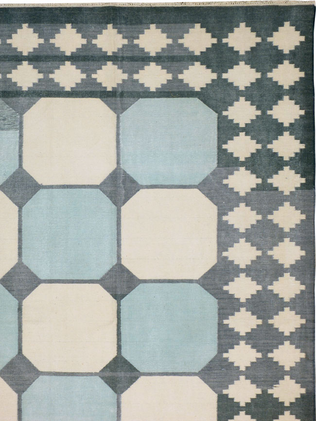 Flat-weave Indian Dhurrie, No.17633 - Galerie Shabab