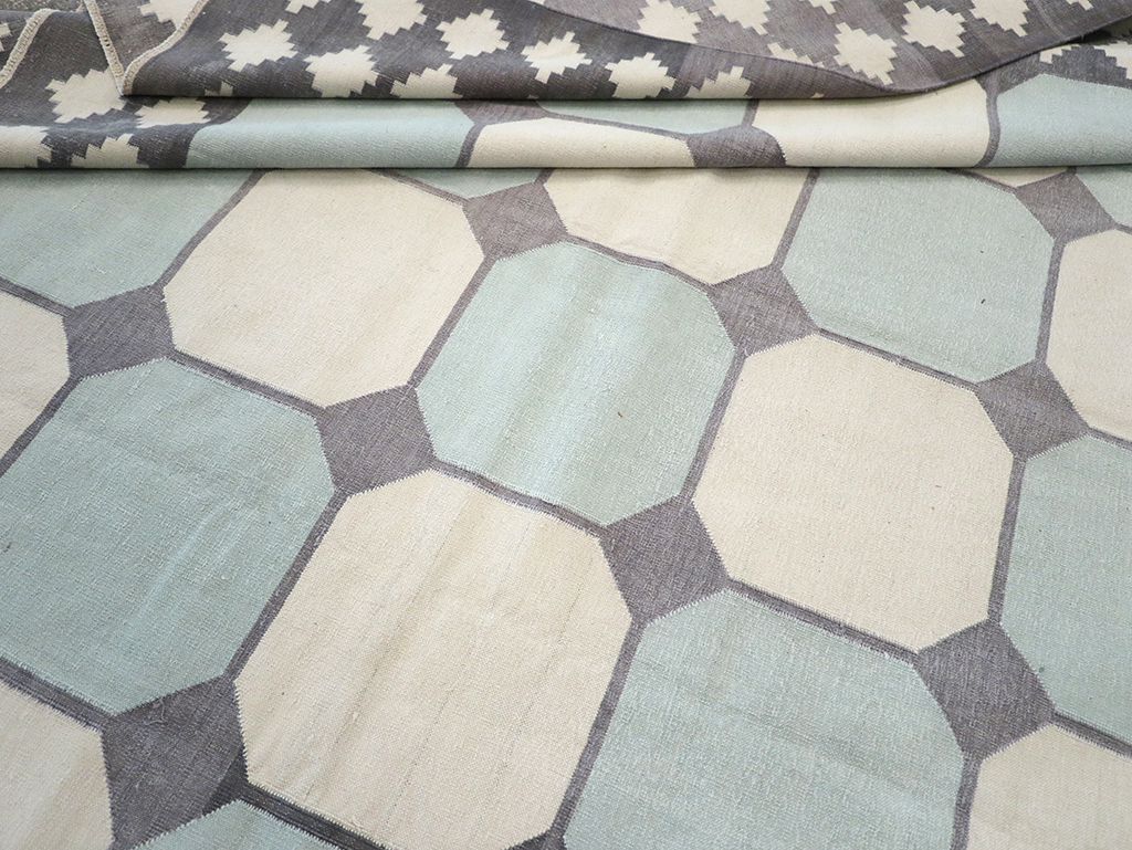Flat-weave Indian Dhurrie, No.17633 - Galerie Shabab