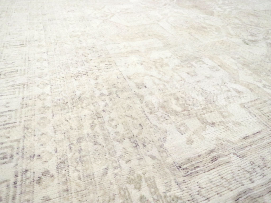 Vintage Cotton Agra Carpet, No.17643 - Galerie Shabab