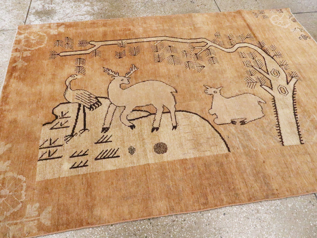 Vintage East Turkestan Khotan Pictorial Rug, No.17658 - Galerie Shabab