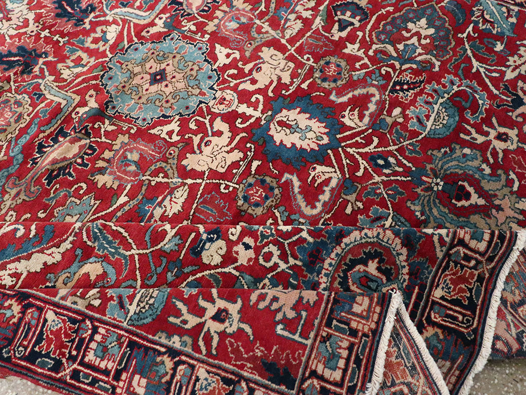 Antique Persian Senneh Tabriz Accent Carpet, No.17671 - Galerie Shabab