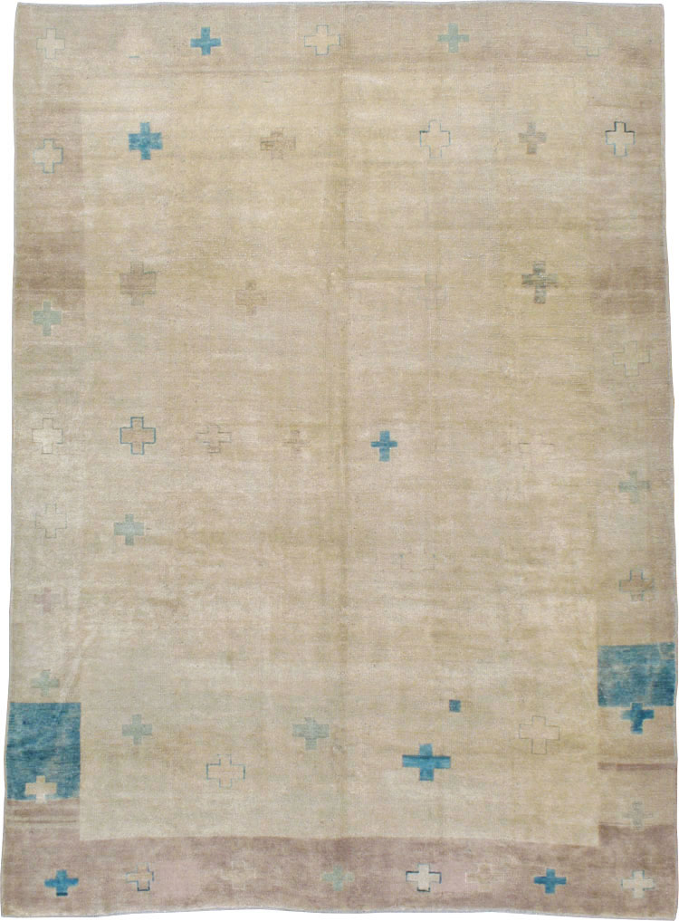 Vintage Turkish Anatolian Deco Carpet, No.17675 - Galerie Shabab