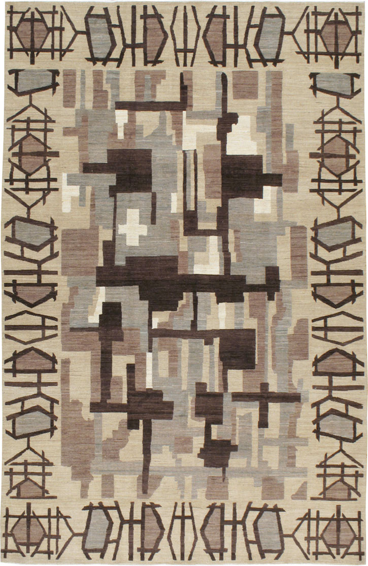 Modernist Persian Tabriz Carpet, No.17696 - Galerie Shabab