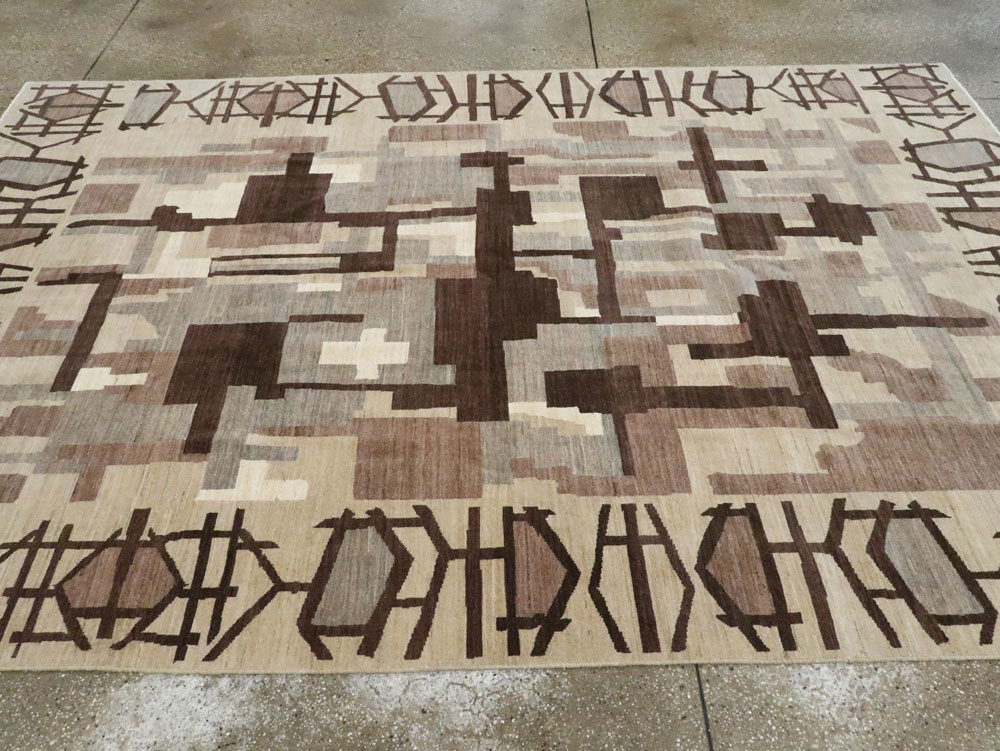 Modernist Persian Tabriz Carpet, No.17696 - Galerie Shabab