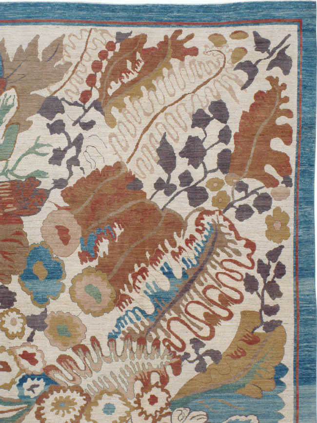 Modernist Persian Tabriz Room Size Carpet, No.17712 - Galerie Shabab