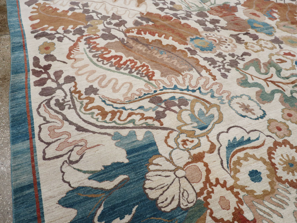 Modernist Persian Tabriz Room Size Carpet, No.17712 - Galerie Shabab