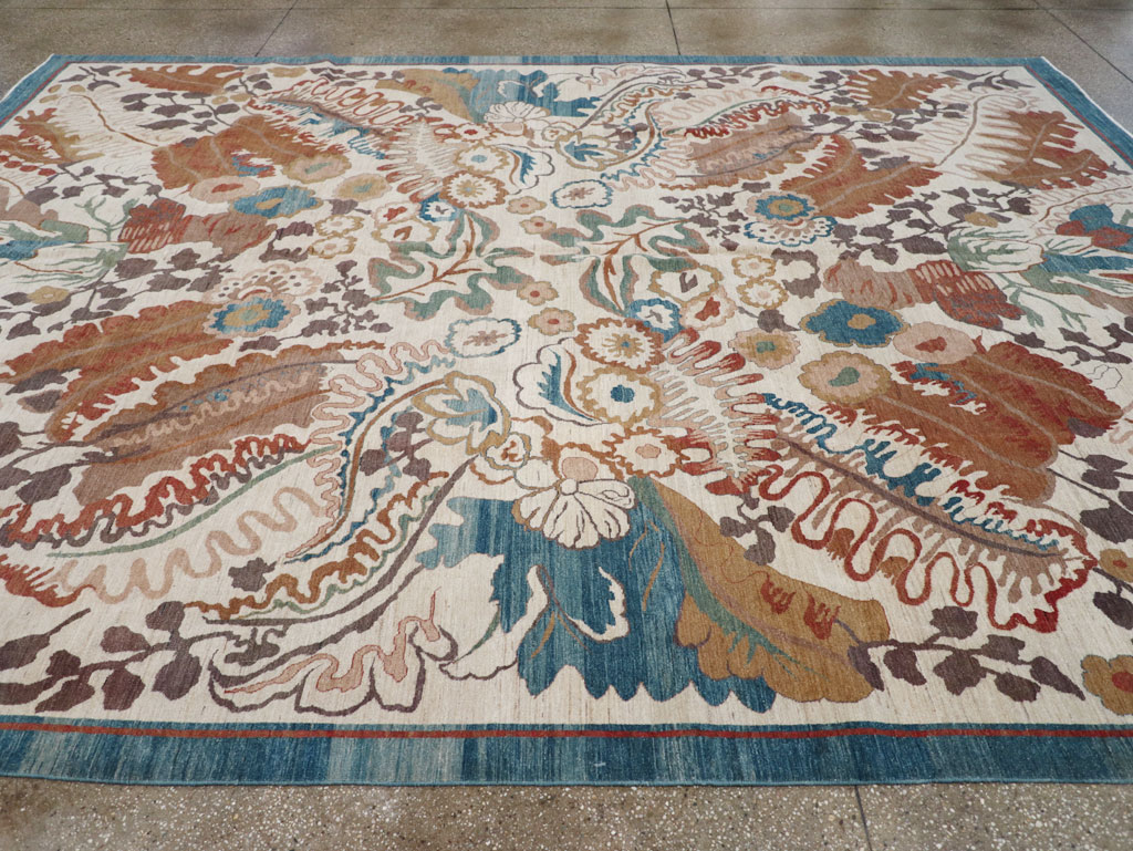 Modernist Persian Tabriz Room Size Carpet, No.17712 - Galerie Shabab