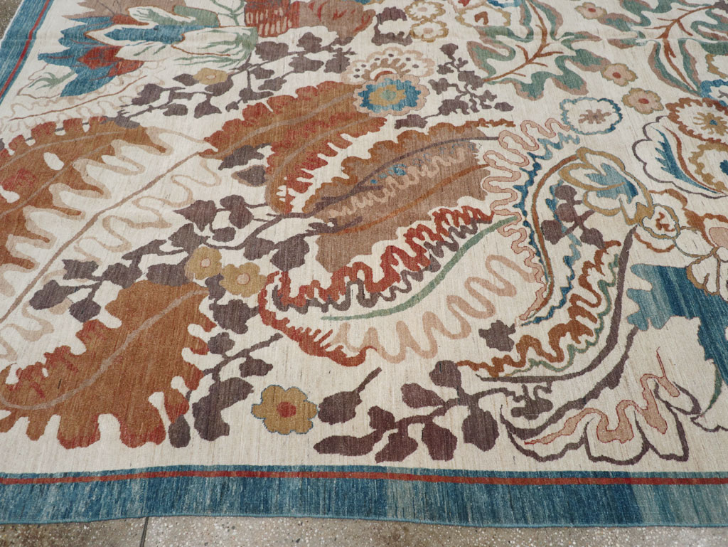 Modernist Persian Tabriz Room Size Carpet, No.17712 - Galerie Shabab