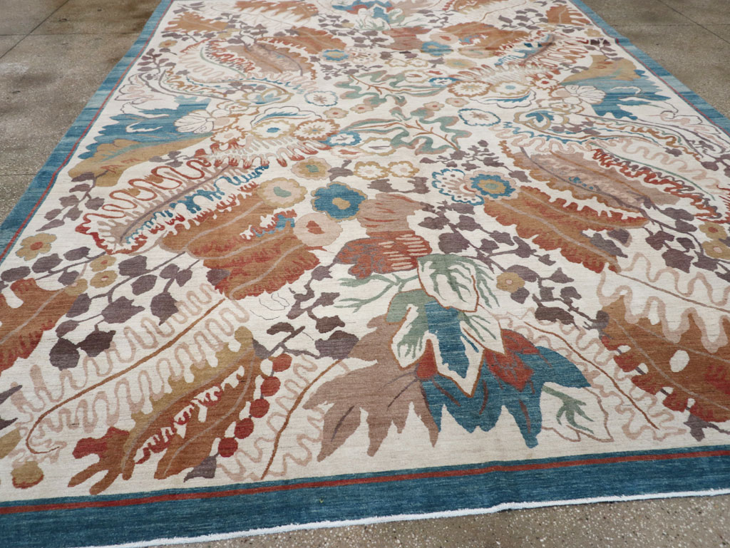 Modernist Persian Tabriz Room Size Carpet, No.17712 - Galerie Shabab