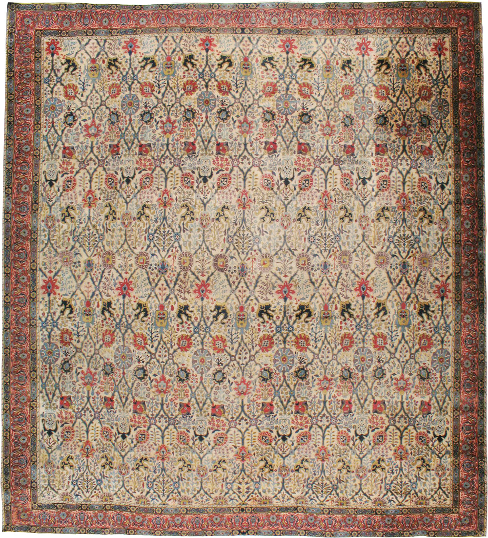 Antique Indian Lahore Square Carpet, No.17752 - Galerie Shabab