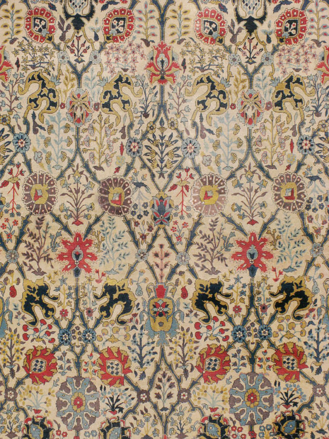 Antique Indian Lahore Square Carpet, No.17752 - Galerie Shabab