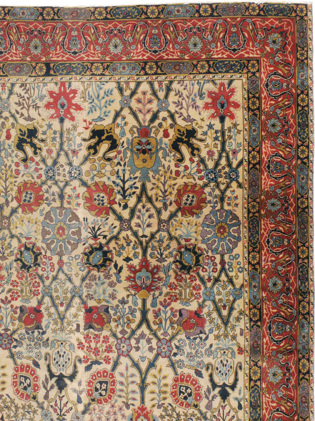 Antique Indian Lahore Square Carpet, No.17752 - Galerie Shabab