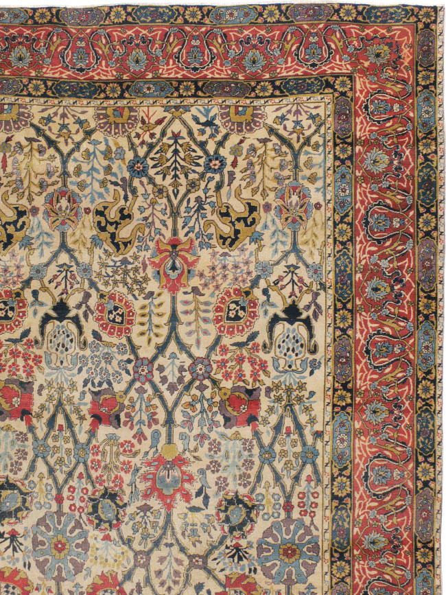Antique Indian Lahore Square Carpet, No.17752 - Galerie Shabab