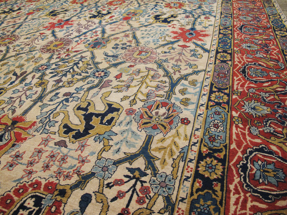 Antique Indian Lahore Square Carpet, No.17752 - Galerie Shabab