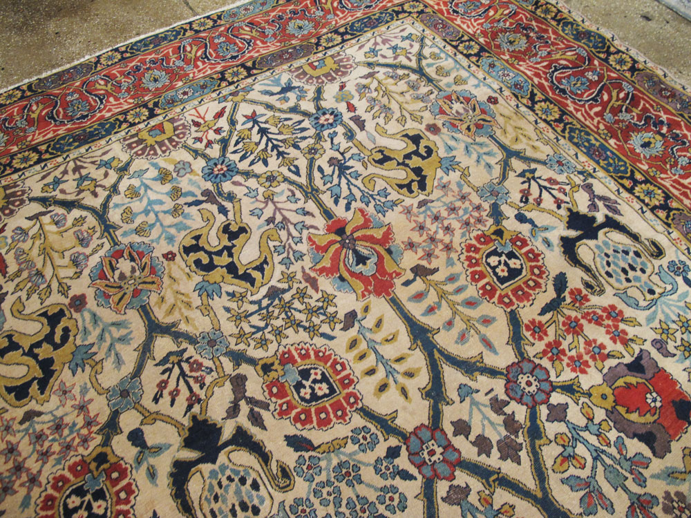 Antique Indian Lahore Square Carpet, No.17752 - Galerie Shabab