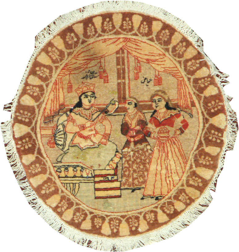 Vintage Persian Tabriz Pictorial Rug, No.17772 - Galerie Shabab
