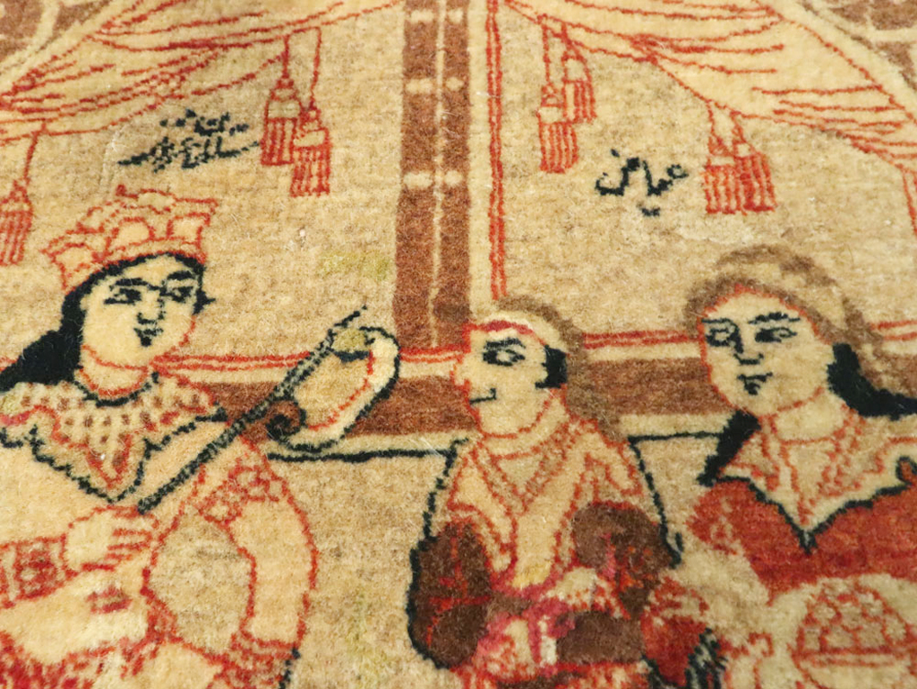 Vintage Persian Tabriz Pictorial Rug, No.17772 - Galerie Shabab