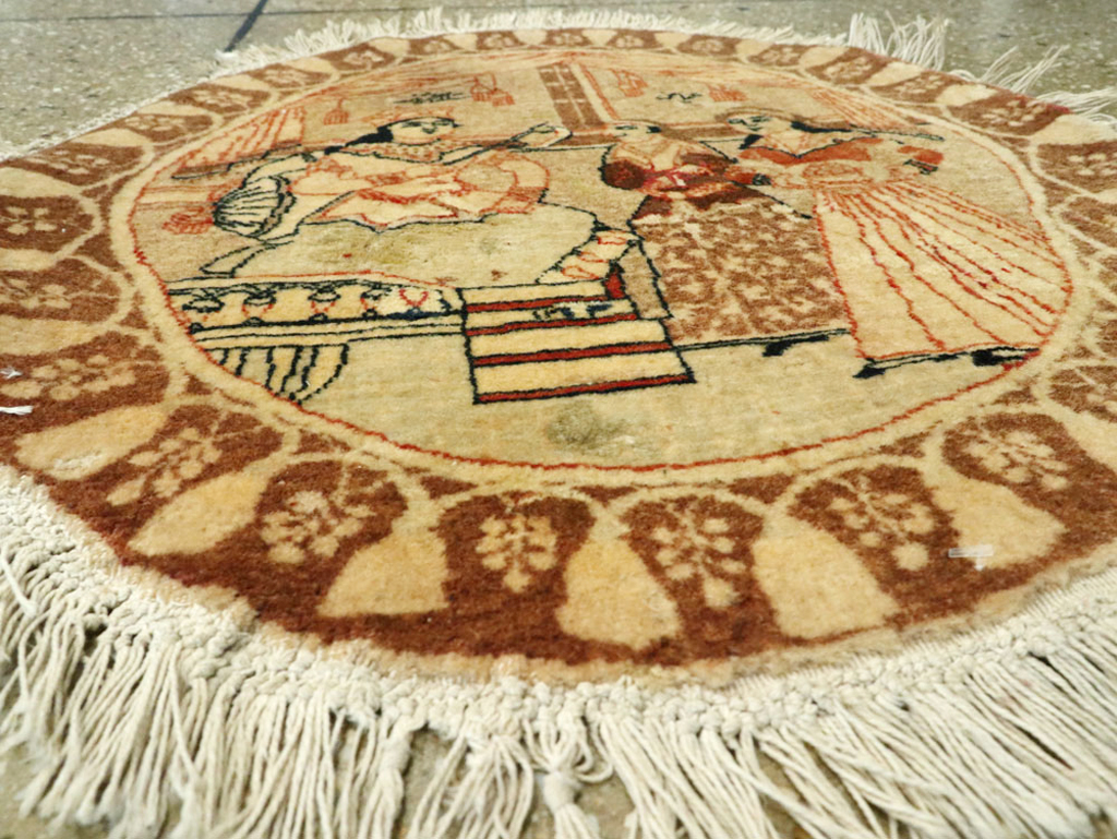 Vintage Persian Tabriz Pictorial Rug, No.17772 - Galerie Shabab