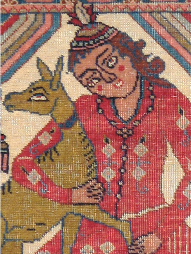 Vintage Persian Tabriz Pictorial Rug, No.17774 - Galerie Shabab