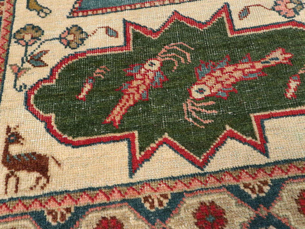 Vintage Persian Tabriz Pictorial Rug, No.17774 - Galerie Shabab