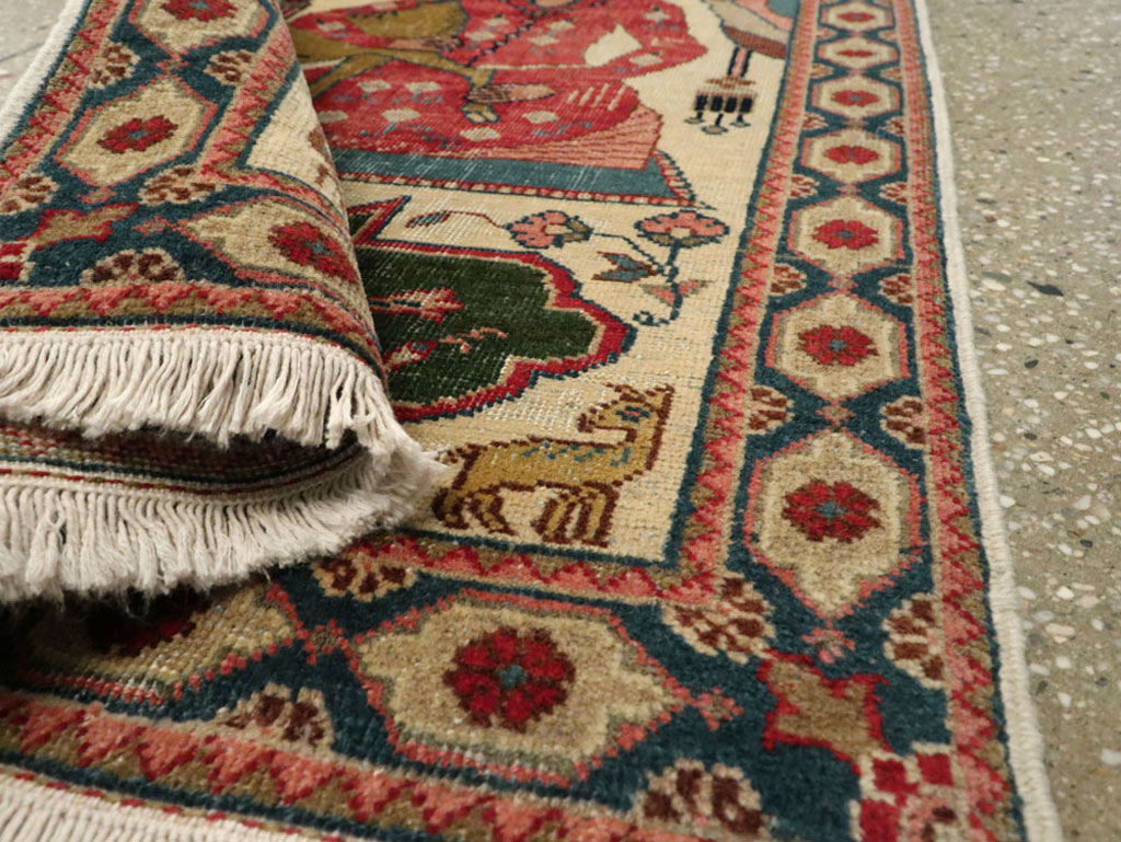 Vintage Persian Tabriz Pictorial Rug, No.17774 - Galerie Shabab