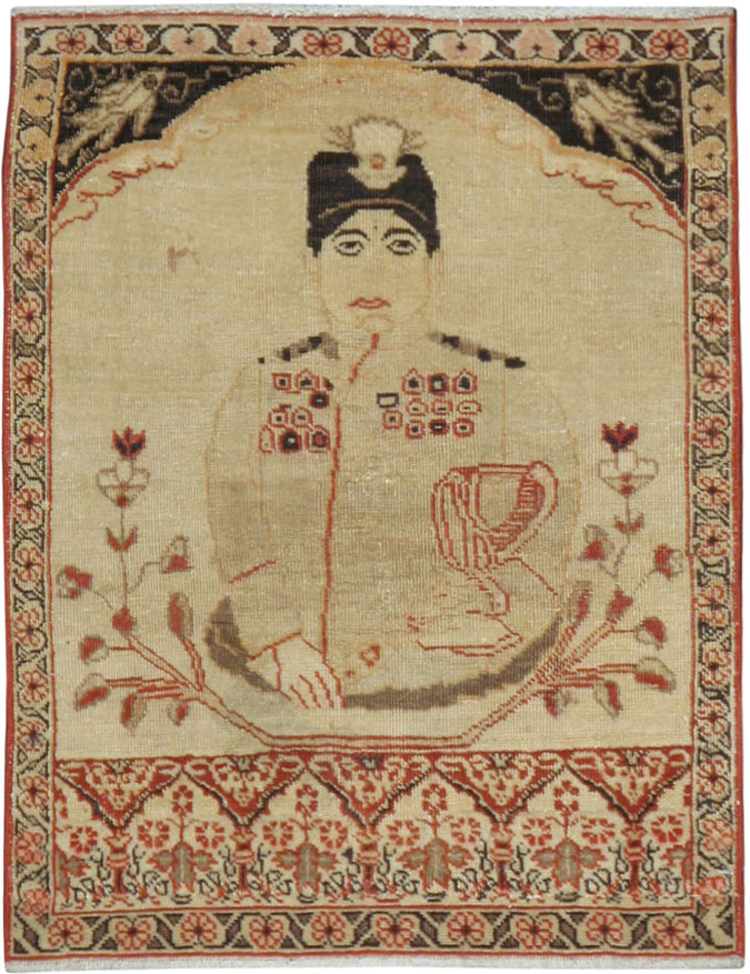 Vintage Persian Tabriz Pictorial Rug, No.17775 - Galerie Shabab