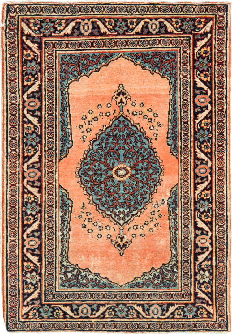 Antique Persian Tabriz Haji Jalili Throw Rug, No.17786 - Galerie Shabab