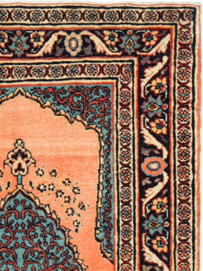 Antique Persian Tabriz Haji Jalili Throw Rug, No.17786 - Galerie Shabab