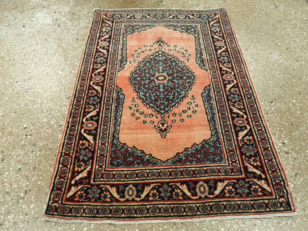Antique Persian Tabriz Haji Jalili Throw Rug, No.17786 - Galerie Shabab