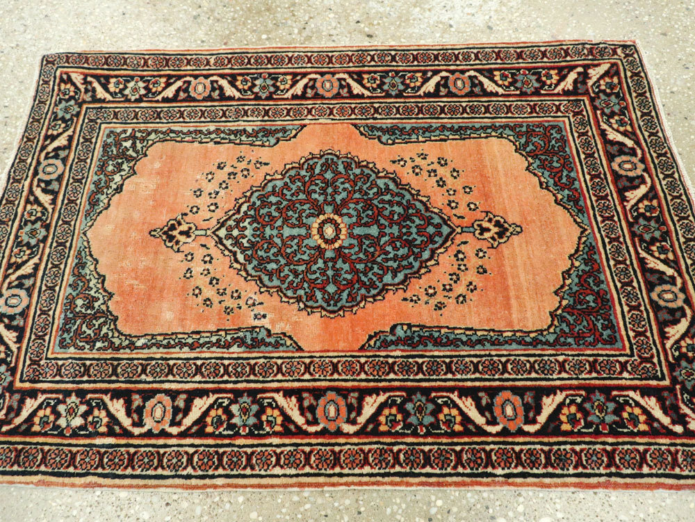 Antique Persian Tabriz Haji Jalili Throw Rug, No.17786 - Galerie Shabab